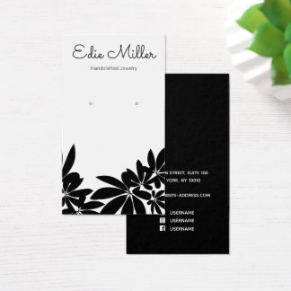 Noir Blanc floral Script de police oreille