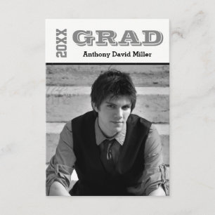 Noir/Blanc Grad - 3x5 Faire-part de graduation