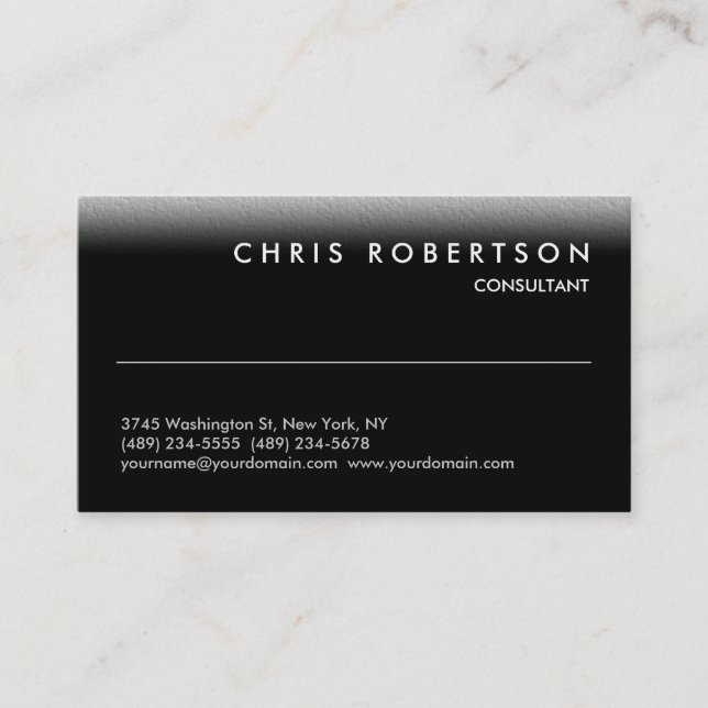 Noir blanc gris Carte de visite tendance (Devant)