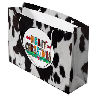 Noir Blanc Joyeux Noël Noir Grand Sac Cadeau