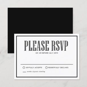 Noir & Blanc   Mangez Buvez et soyez mariés RSVP