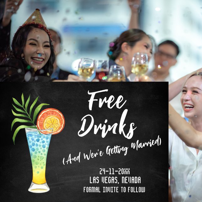 Noir & Blanc Mariage Enregistrer La Carte Date (Créateur téléchargé)