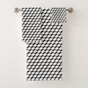 Noir Blanc moderne Géométrique Motif de bloc Gra
