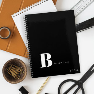 Noir blanc monogramme nom initial entreprise 2026