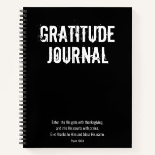 Noir Blanc Psaume Bible Verse Gratitude Journal