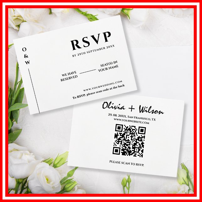 Noir & Blanc QR Code Mariage RSVP (Créateur téléchargé)