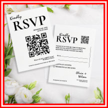 Noir & Blanc QR Code Mariage RSVP