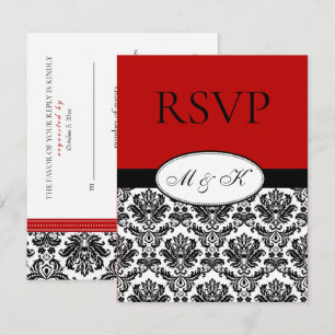 Noir blanc rouge Damas RSVP