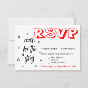 Noir Blanc & Rouge RSVP Mariage Motivation Rêves