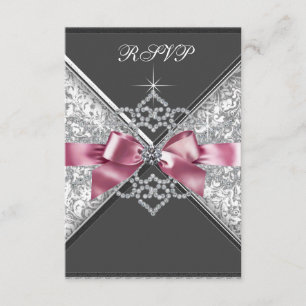 Noir blanc RSVP de rose de diamants