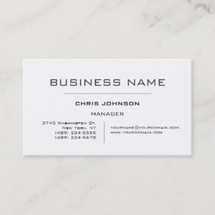 Noir & Blanc Simple Modern Manager Carte de visite