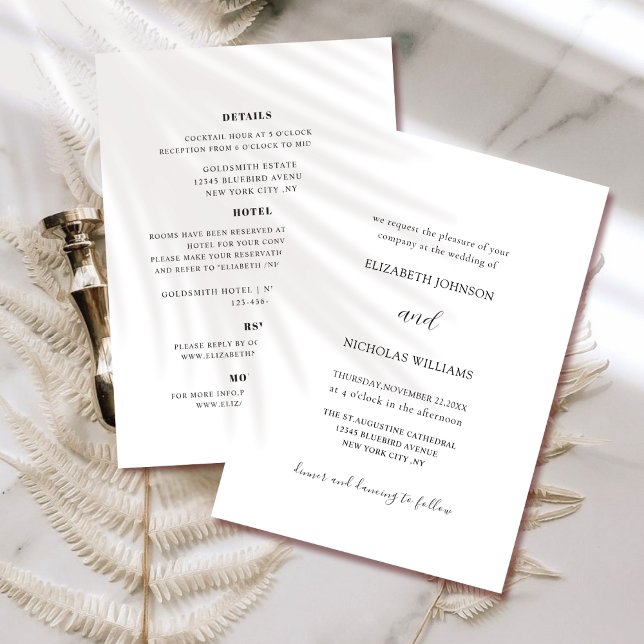 noir, blanc tout en un modèle faire-part de mariag (Créateur téléchargé)