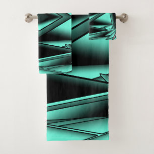 Noir Blanc Turquoise Ombre Art Abstrait moderne