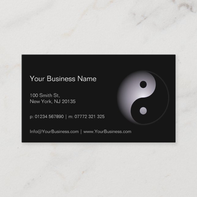 Noir Blanc Yin Yang Professionnel - Carte de visit (Devant)