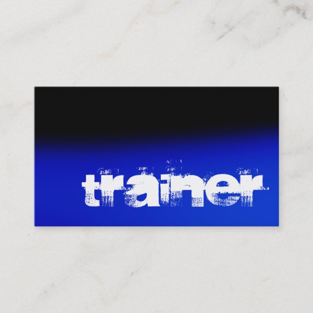 Noir Bleu Blanc Professionnel Sport Carte de visit (Devant)