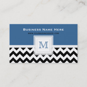 Noir bleu Chevron blanc : Carte de visite de