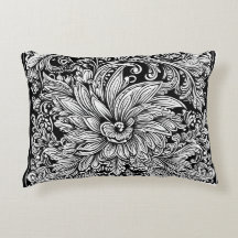 Noir Bloomscape Akzent Kissen