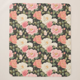 Noir Blossom Warmth Elegante handGezeichnet Style- Sherpadecke