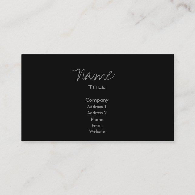 Noir Carte de visite tendance minimal (Devant)