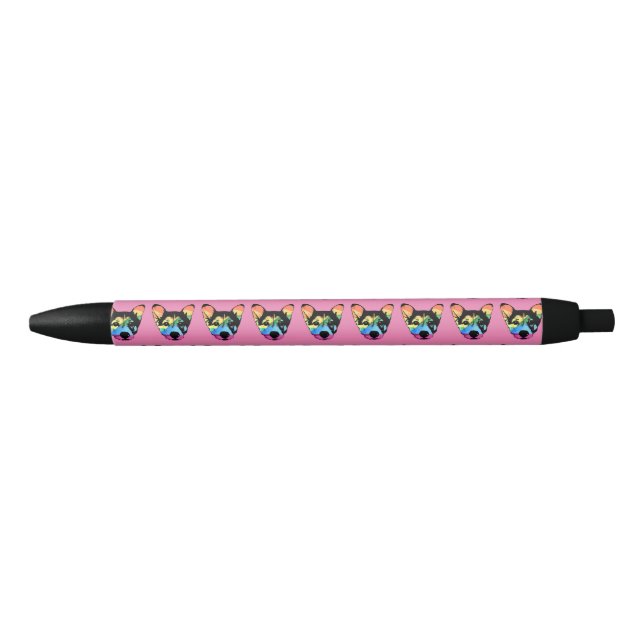 Noir Chien arc-en-ciel, stylo (Devant)