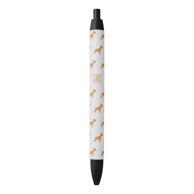 Noir Chiens de boîte Motif Stylo monogramme (devant Vertical)