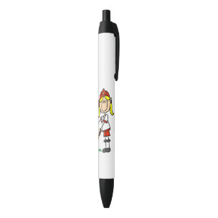 Noir Chiffre base-ball de bâton de fille au stylo de