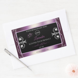 Noir Chimmery violet Décor Logo Étiquettes de prod