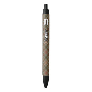 Noir Clan Fraser Chasse Patiné Stylo à encre Tartan
