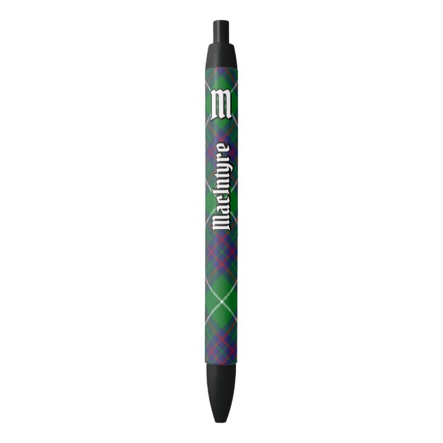 Noir Clan MacIntyre Chasse Stylo À Encre Tartan (devant Vertical)