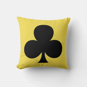 Noir Clobs Clubs Conforme Poker Jeu Coussin