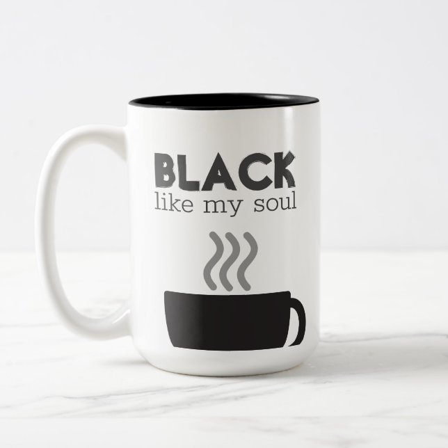 Noir Comme Mon Âme Café Mug (Gauche)