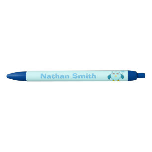 Noir Cute Blue Baby Boy Owl Stylo personnalisé