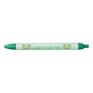 Noir Cute Grenouille verte   Retour à l'école   Stylo