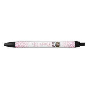 Noir Cute rose léopard Infirmière vie Stylo