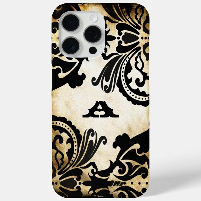 Noir Damas coque iphone personnalisé Choisir la co (Verso)