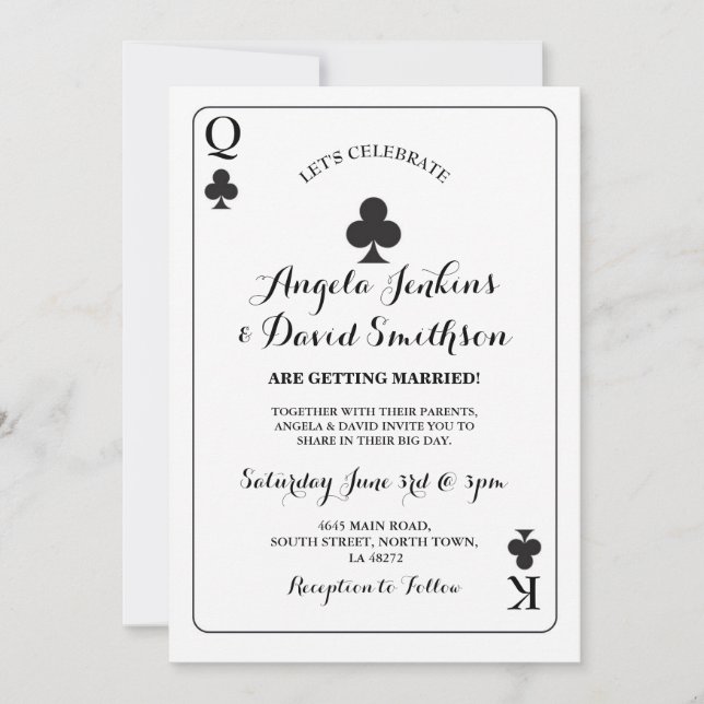 Noir d'as de carte de jeu du Roi Queen Clubs de (Devant)