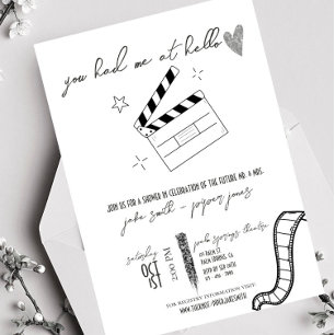 Noir de film - Blanc+Argent - Invitation Wedding s