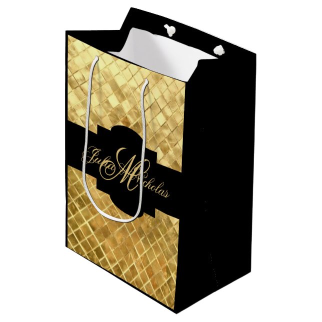 Noir de monogramme et sac de cadeau d'anniversaire (Devant Angle)