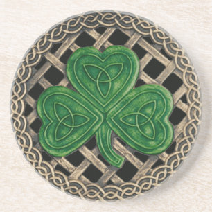 Noir de shamrock et de dessous de verre de noeuds