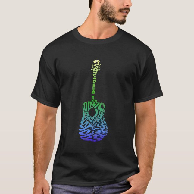 Noir de T-shirt de Men´s de guitare acoustique de (Devant)