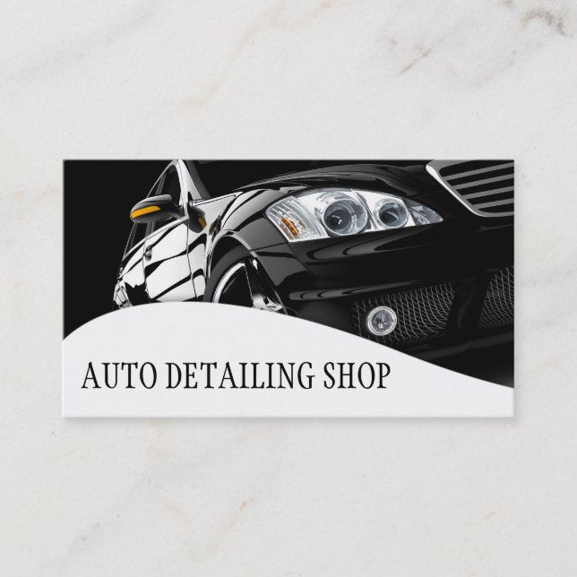NOIR DÉTAIL AUTO DÉTAIL CARTE DE VISITE DE RÉPARAT (Devant)