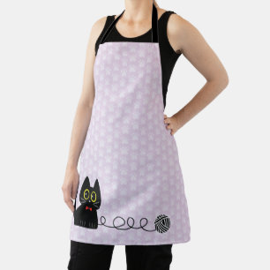 Noir die Cat All-over Print-Schürze Schürze