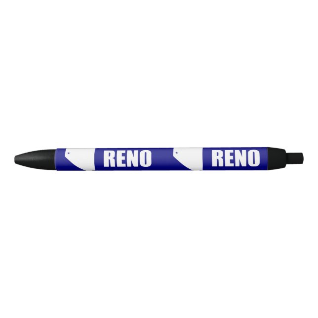 Noir Drapeau de Reno, Nevada Stylo d'encre noire (Devant)