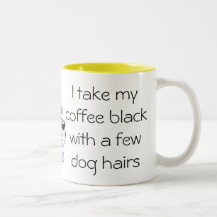 Noir drôle de café avec la tasse de cheveux de