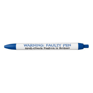 Noir Drôle "Stylo Faulty" Mauvais stylo à bille Speller