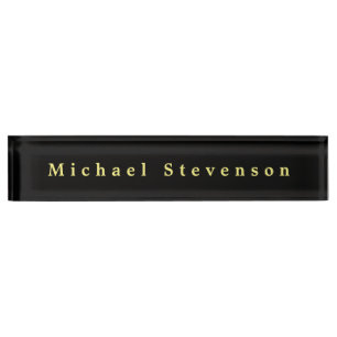 Noir Élégant bureau professionnel moderne plaque s