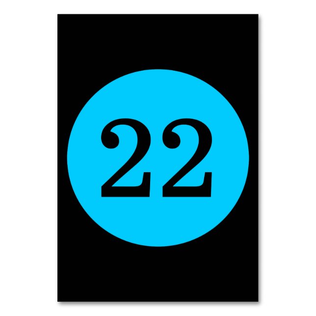 Noir et Aqua Cercle Bleu Numéro de table (Par défaut)
