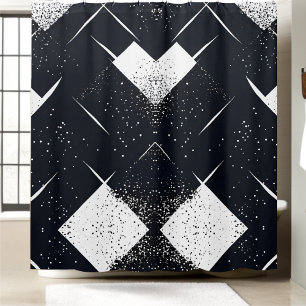 Noir et blanc Abstrait rideau de douche Style 3