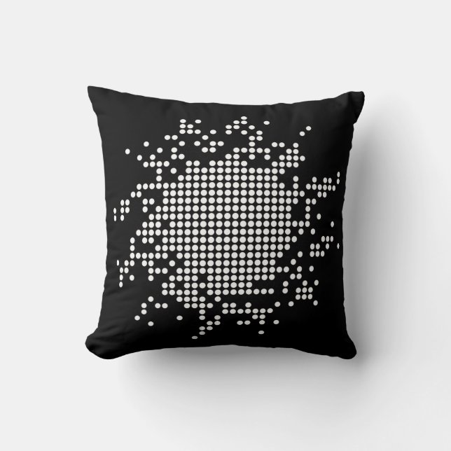 Noir et blanc Art Design Coussin Abstrait (Recto)