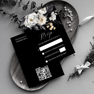 Noir et blanc boho mariage rsvp